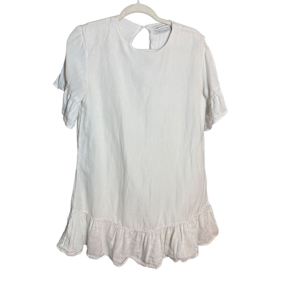Urban Outfitters Women's White Short Sleeve Mini Dress Tunic Size XS